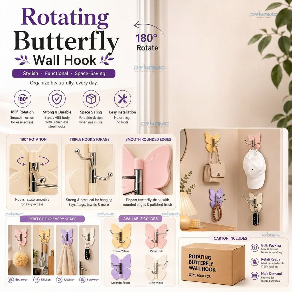 Rotating Butterfly Wall Hook