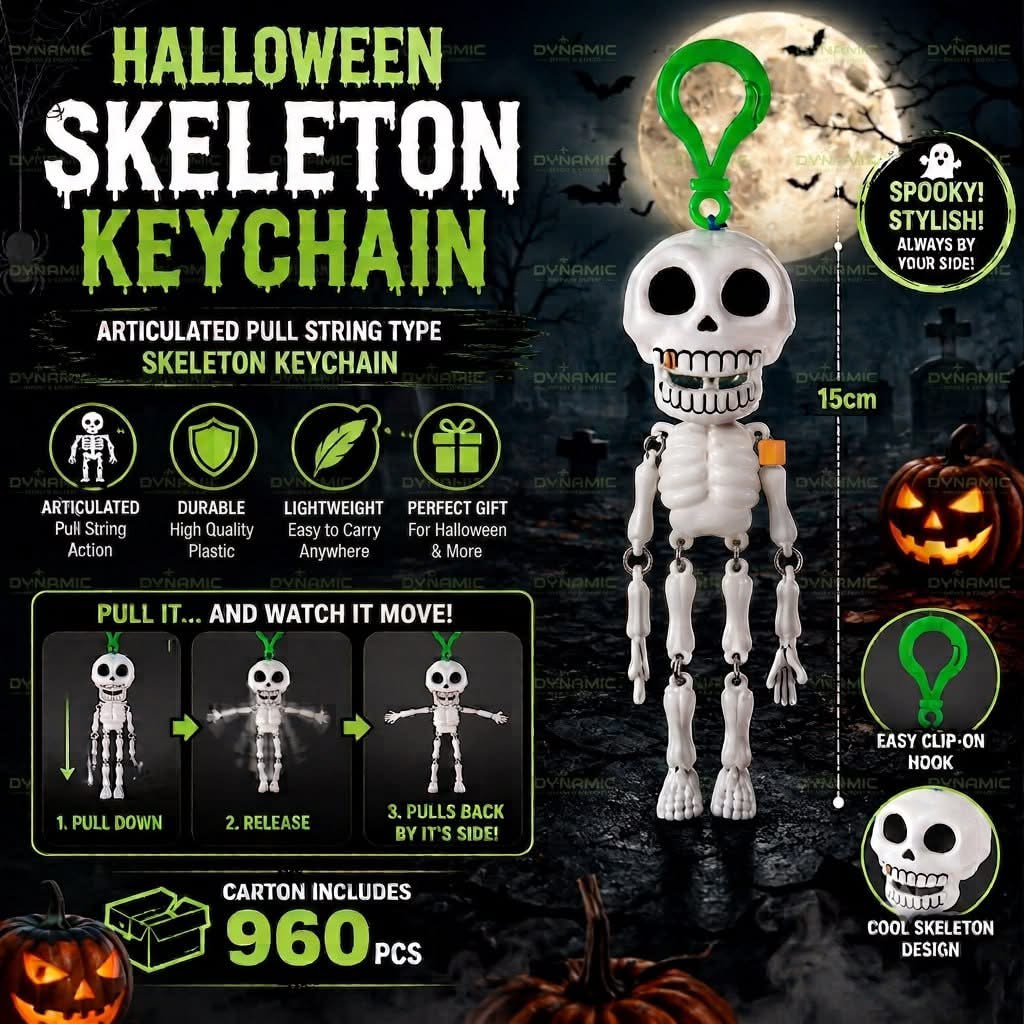 Halloween Articulated Skeleton Keychain