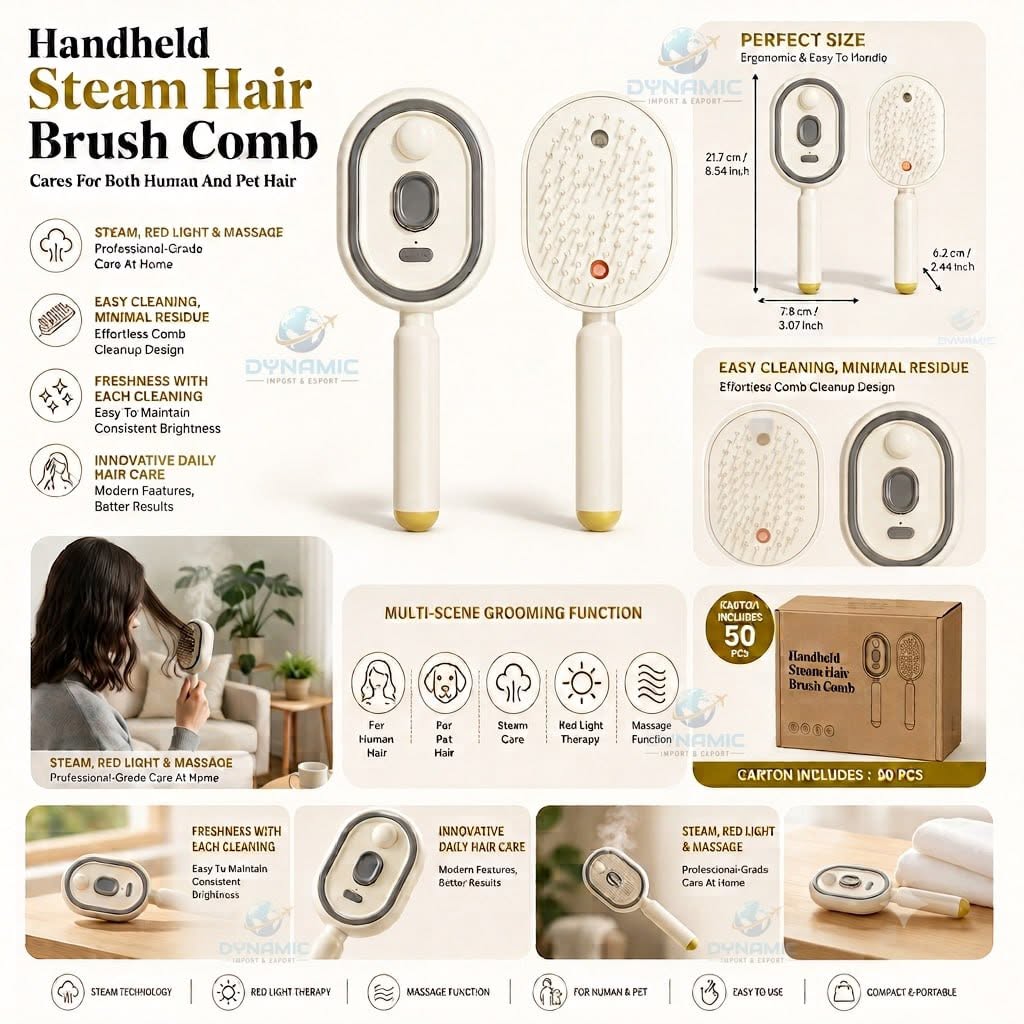 Handheld Steam Hair Brush Comb
