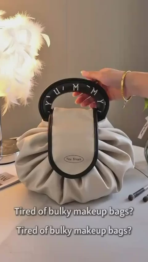 Drawstring Draw-Tight Lazy Makeup Bag with Handle